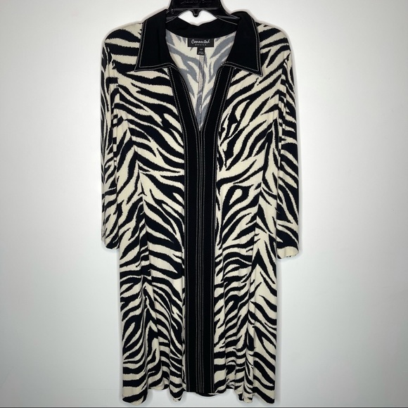 connected petite Dresses & Skirts - Women’s Zebra Print Long sleeves Formal Dress 14P